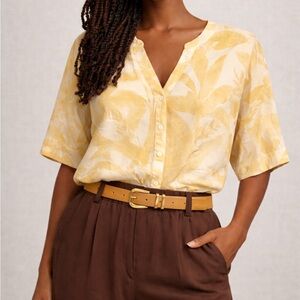 NWT Esqualo Faded Solar button down viscose blouse